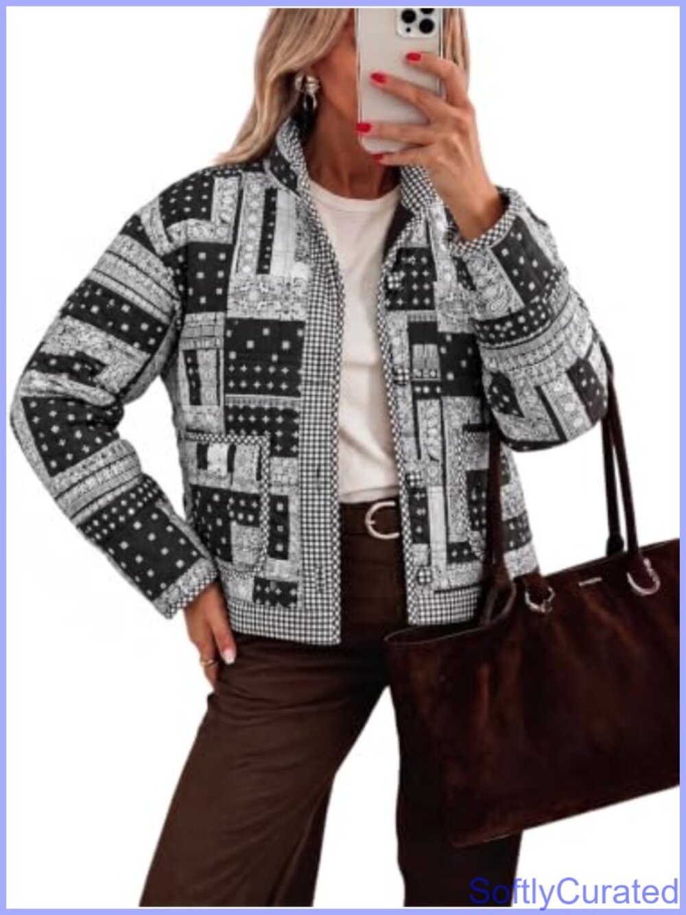 Quilted Patchwork Jacket Bandana Paisley Warm Coat